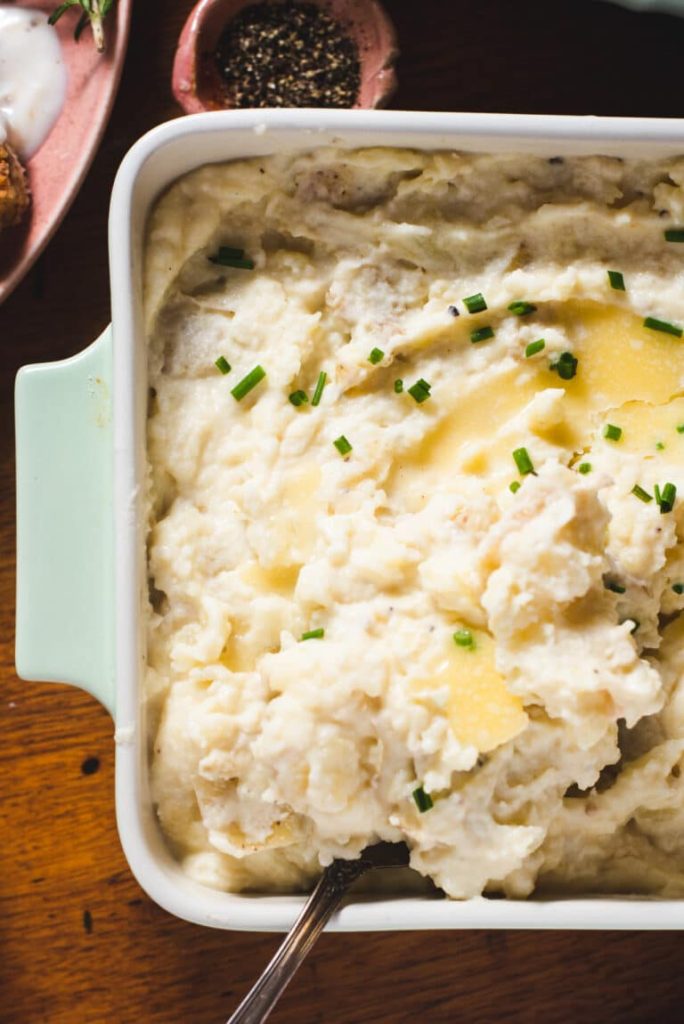 Garlic Cream Cheese Mashed Potatoes